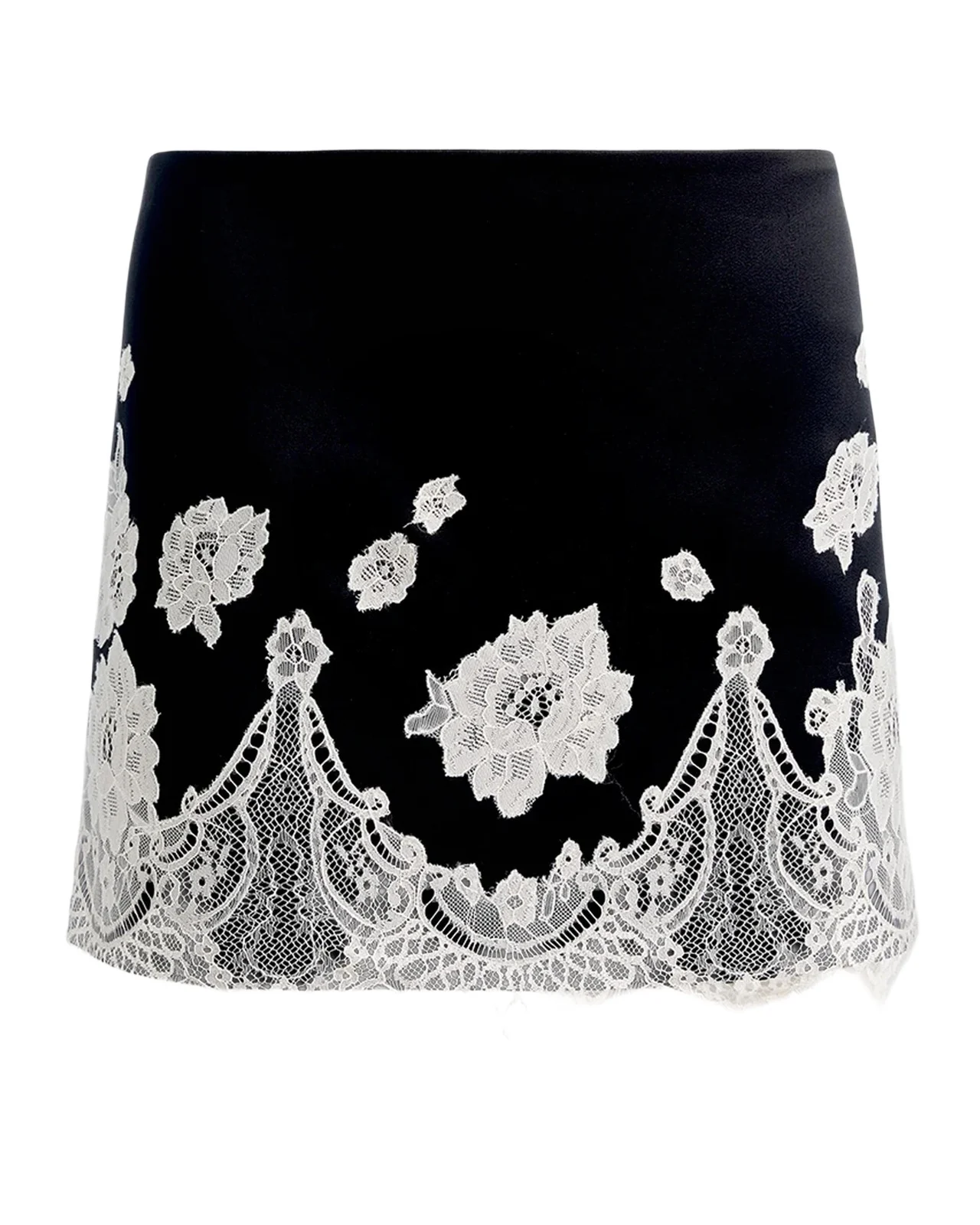 Rubi Lace-Trim Satin Mini Skirt Rubi Lace-Trim Satin Mini Skirt