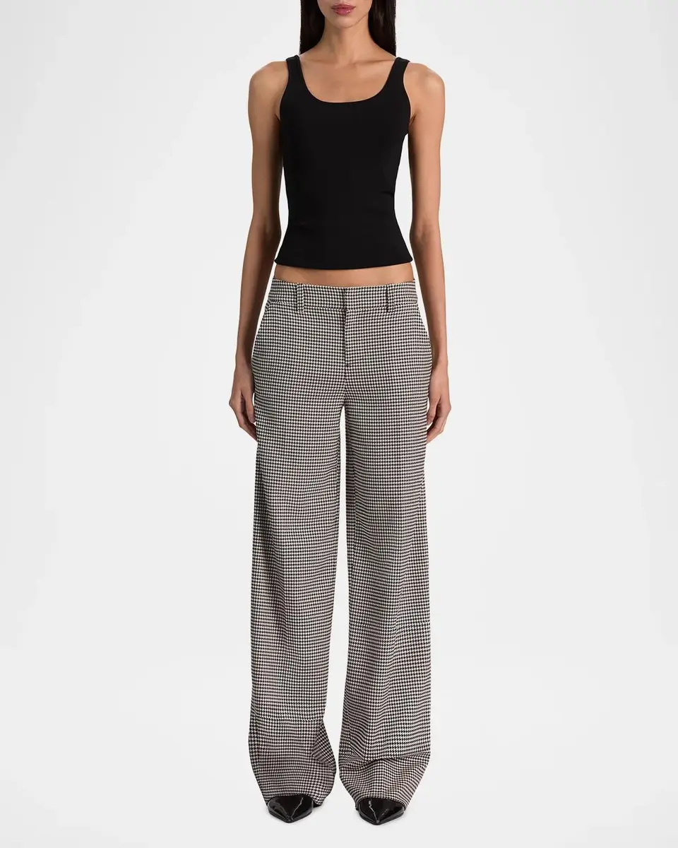 Alice + Olivia Alden Mid-Rise Houndstooth Trousers | Thumbnail 2 Alice + Olivia Alden Mid-Rise Houndstooth Trousers | Thumbnail 2