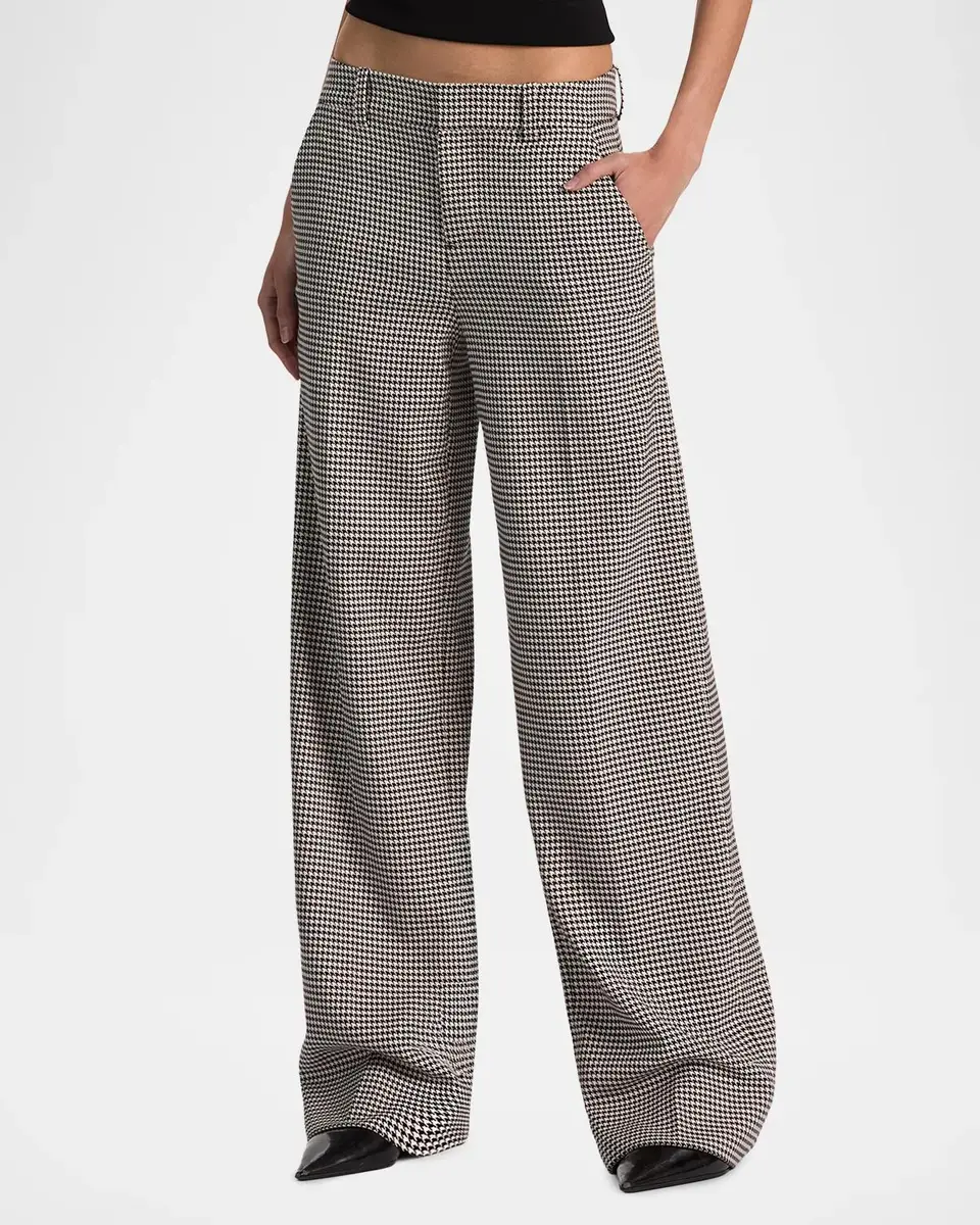 Alice + Olivia Alden Mid-Rise Houndstooth Trousers | Thumbnail 4 Alice + Olivia Alden Mid-Rise Houndstooth Trousers | Thumbnail 4