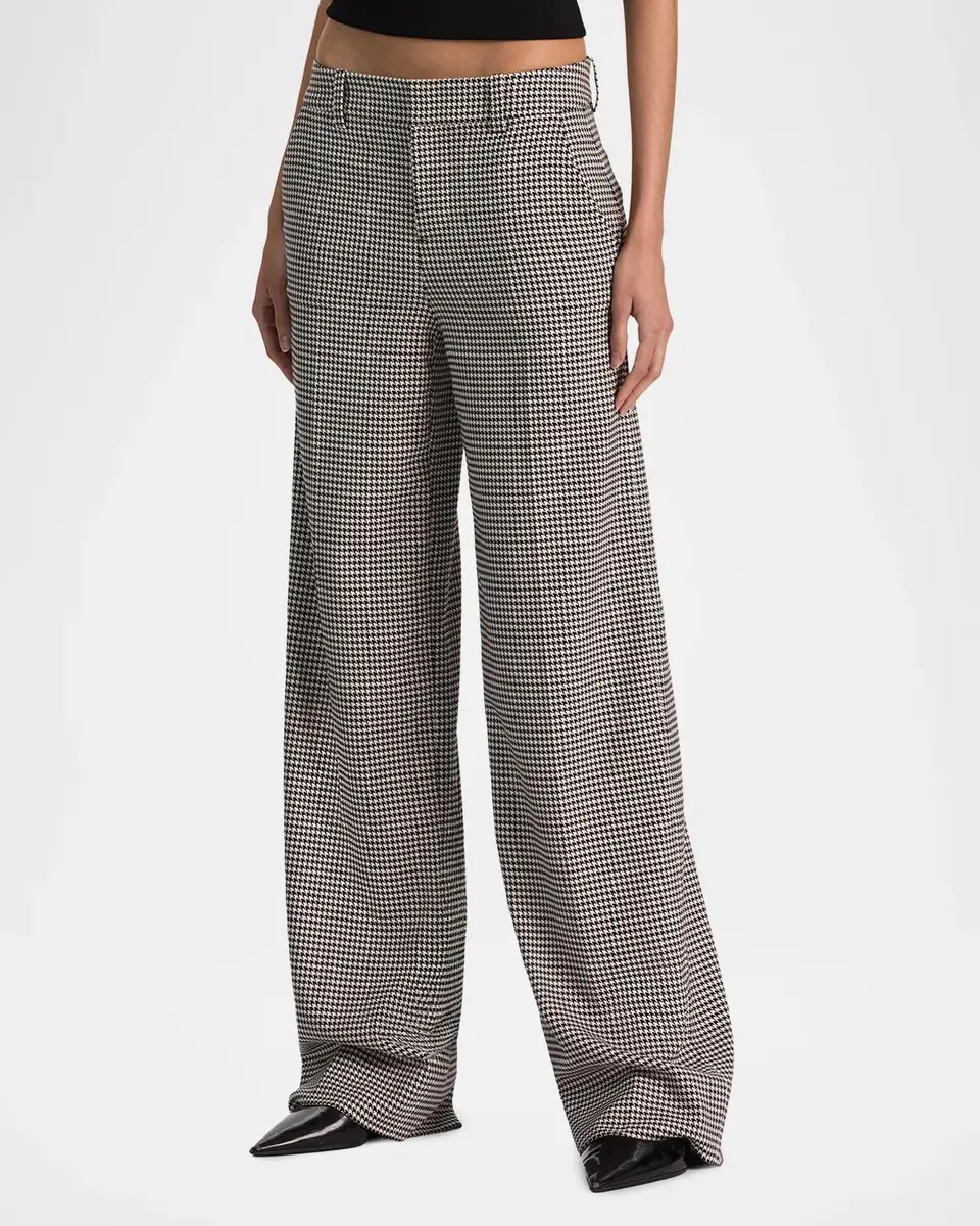 Alice + Olivia Alden Mid-Rise Houndstooth Trousers | Thumbnail 6 Alice + Olivia Alden Mid-Rise Houndstooth Trousers | Thumbnail 6