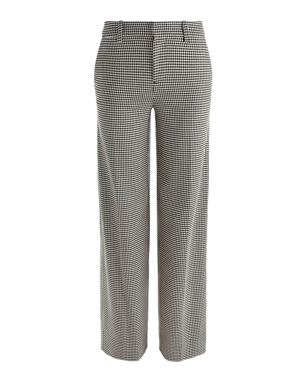 Alice + Olivia Alden Mid-Rise Houndstooth Trousers