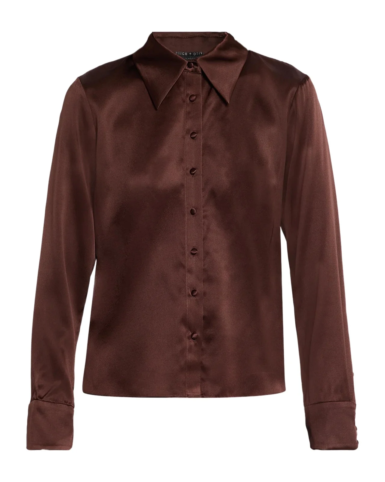 Alice + Olivia Willa 70s Collar Silk Blouse