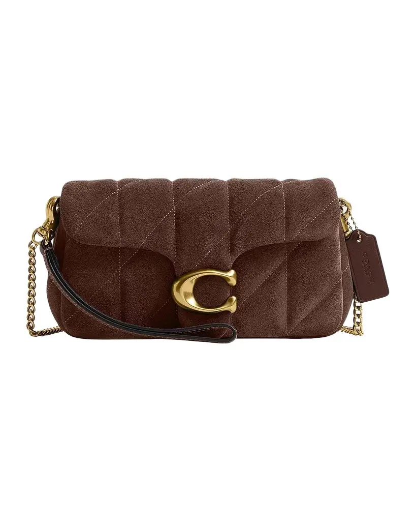Coach Tabby Quilted Suede Chain Crossbody Bag 19