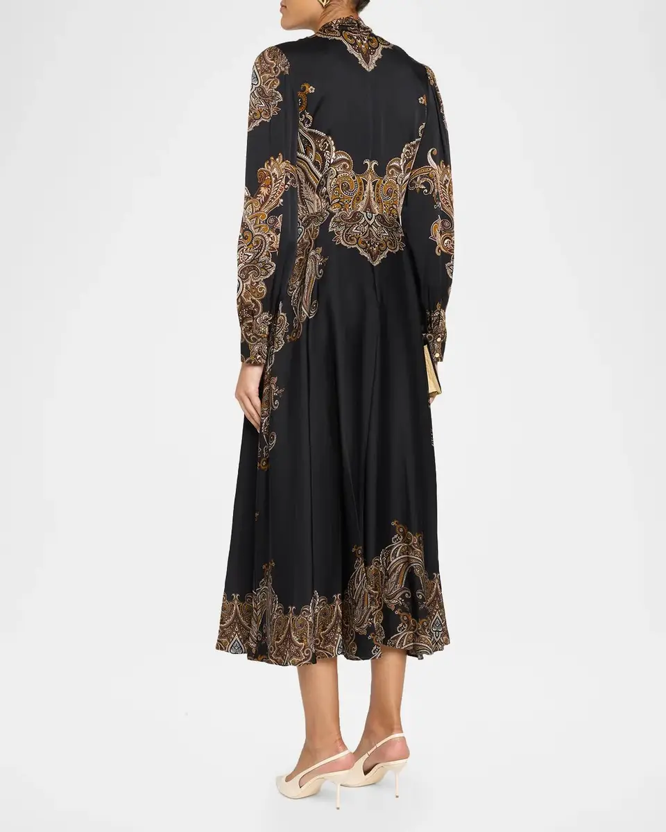 Cara Cara Vida Mock-Neck Medallion-Print Feather-Trim Mini Dress | Thumbnail 3 Cara Cara Vida Mock-Neck Medallion-Print Feather-Trim Mini Dress | Thumbnail 3