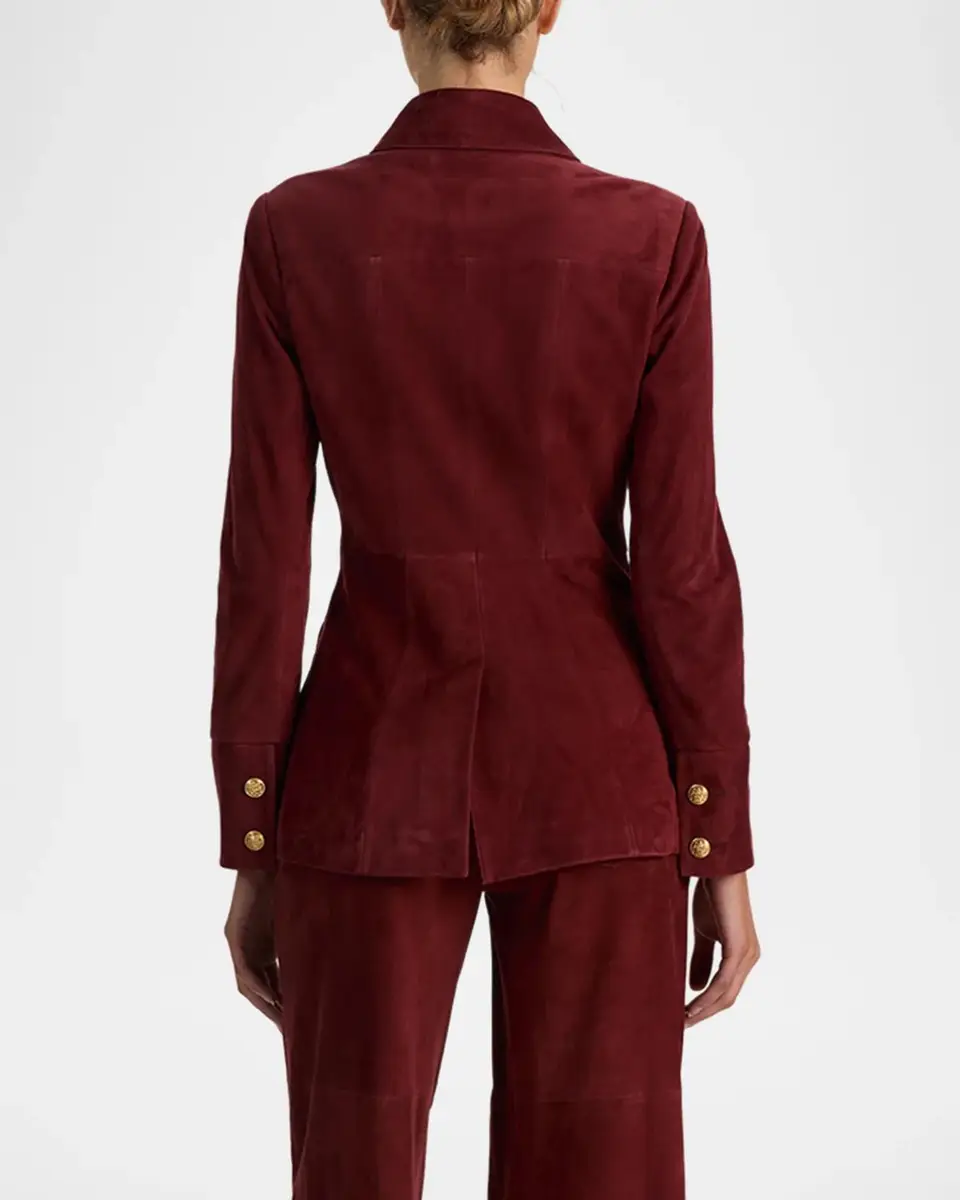 Alice + Olivia Dorothie Suede Single-Breasted Blazer | Thumbnail 3
