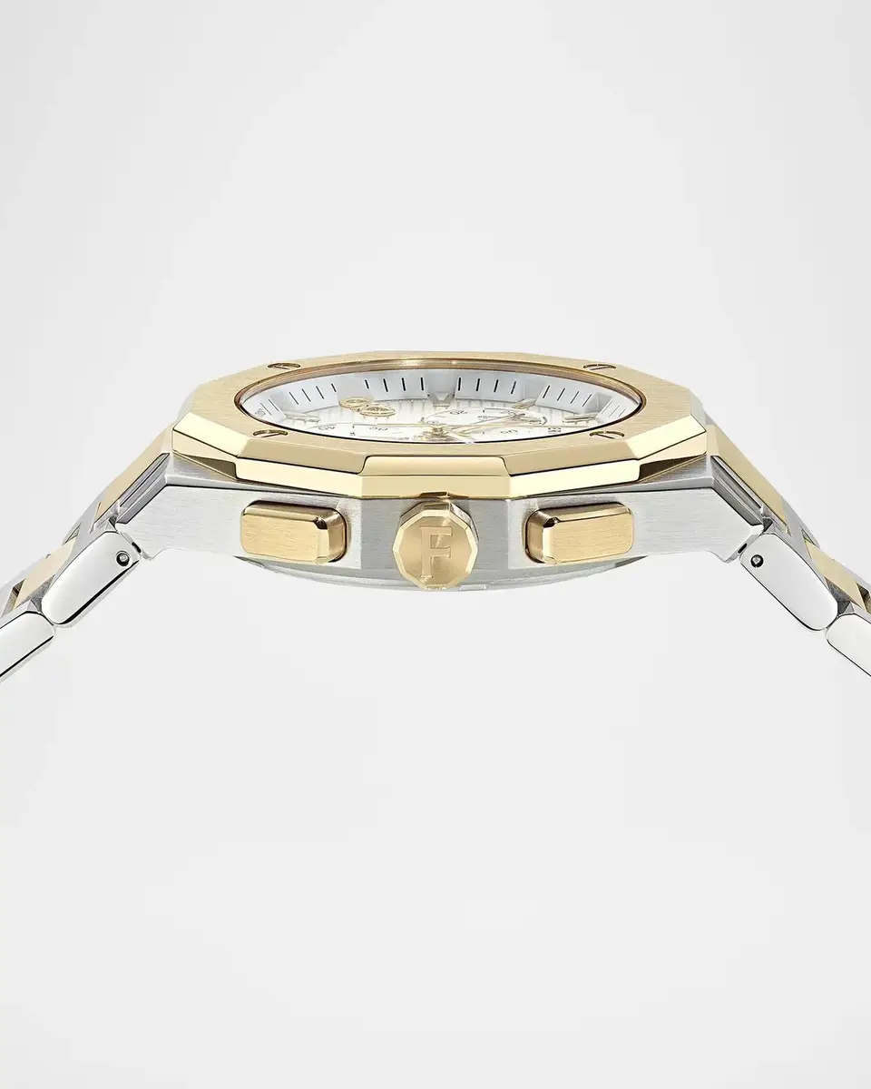 Ferragamo Men's Edge Chrono Two-Tone IP Yellow Gold & Stainless Steel Bracelet Watch/42MM | Thumbnail 3 Ferragamo Men's Edge Chrono Two-Tone IP Yellow Gold & Stainless Steel Bracelet Watch/42MM | Thumbnail 3