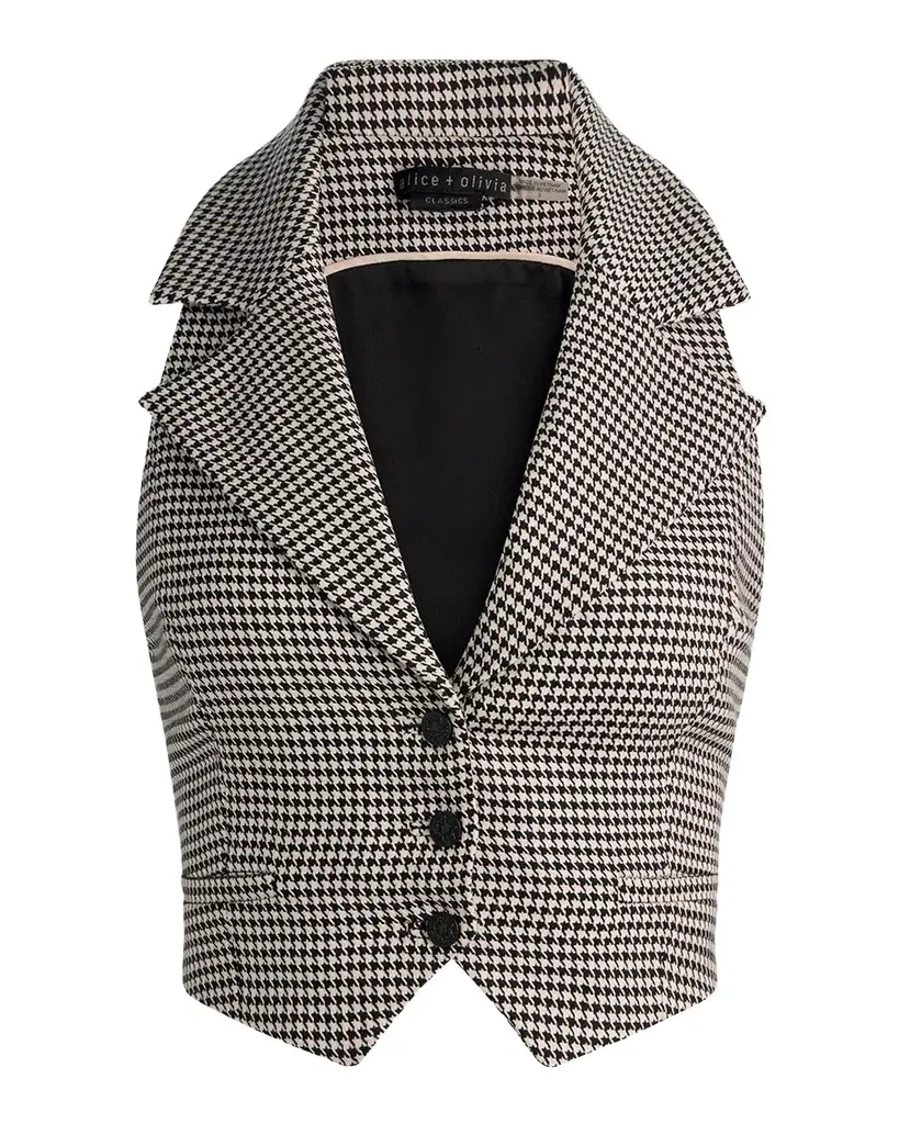 Alice + Olivia Donna Houndstooth Vest