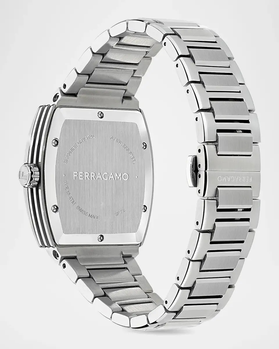 Ferragamo Men's F-80 Tonneau Stainless Steel Bracelet Watch/42MM | Thumbnail 4 Ferragamo Men's F-80 Tonneau Stainless Steel Bracelet Watch/42MM | Thumbnail 4