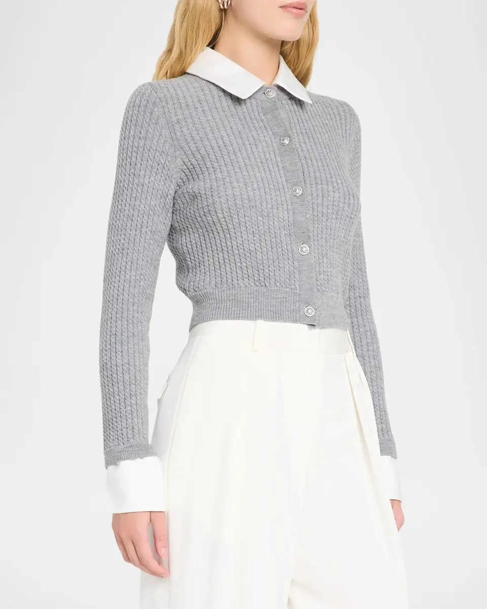 Alice + Olivia Dollie Wool-Blend Cardigan | Thumbnail 4 Alice + Olivia Dollie Wool-Blend Cardigan | Thumbnail 4