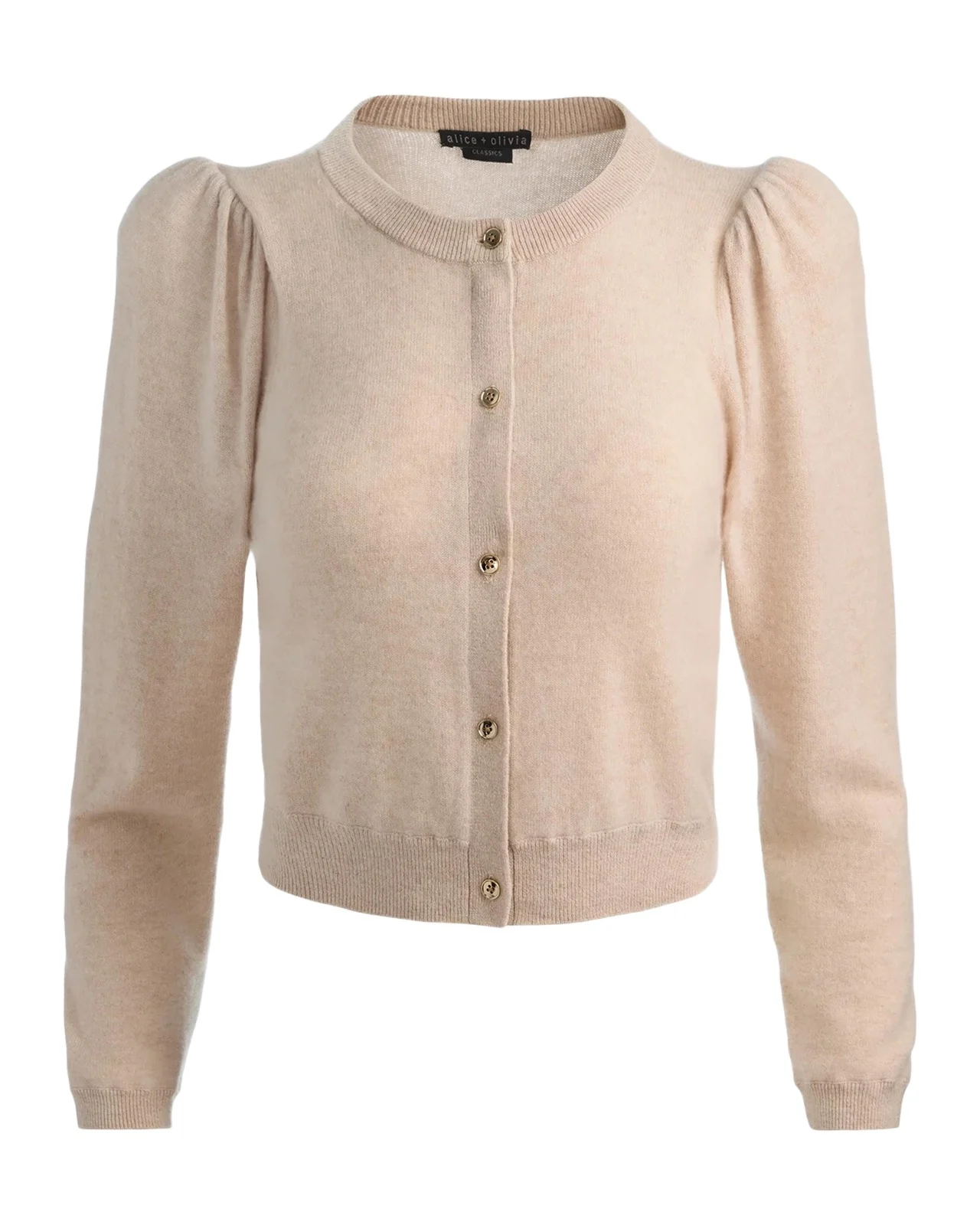 Alice + Olivia Dollie Puff-Sleeve Cardigan