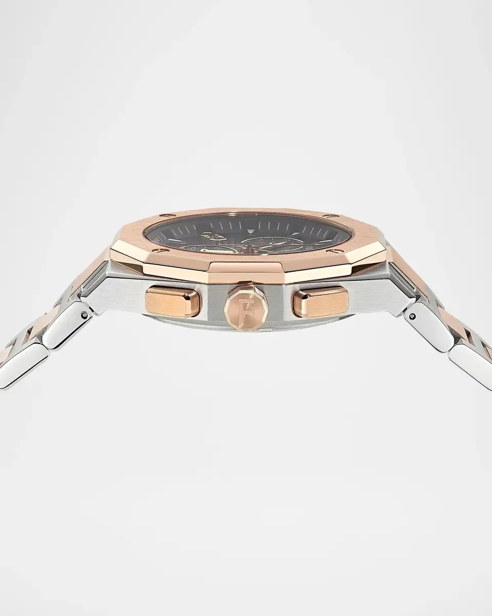 Ferragamo Men's Edge Chrono Two-Tone Rose Gold IP Stainless Steel Bracelet Watch/42MM | Thumbnail 3 Ferragamo Men's Edge Chrono Two-Tone Rose Gold IP Stainless Steel Bracelet Watch/42MM | Thumbnail 3