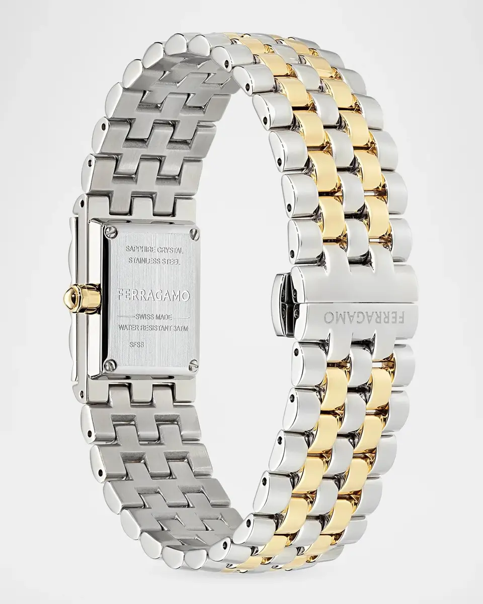 Ferragamo Men's Secret Two-Tone IP Yellow Gold & Stainless Steel Bracelet Watch/18.5MM x 30MM | Thumbnail 3 Ferragamo Men's Secret Two-Tone IP Yellow Gold & Stainless Steel Bracelet Watch/18.5MM x 30MM | Thumbnail 3