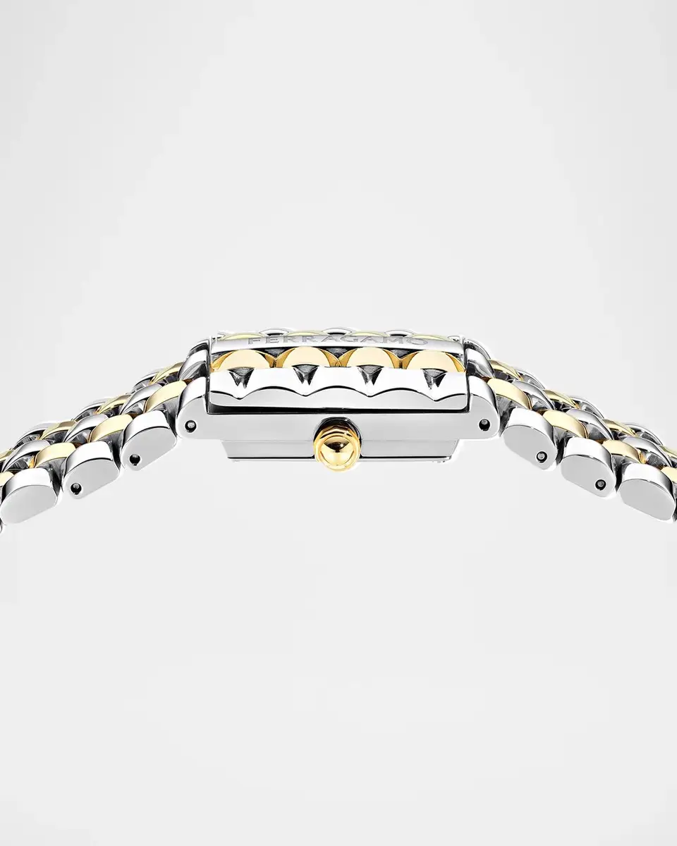 Ferragamo Men's Secret Two-Tone IP Yellow Gold & Stainless Steel Bracelet Watch/18.5MM x 30MM | Thumbnail 4 Ferragamo Men's Secret Two-Tone IP Yellow Gold & Stainless Steel Bracelet Watch/18.5MM x 30MM | Thumbnail 4