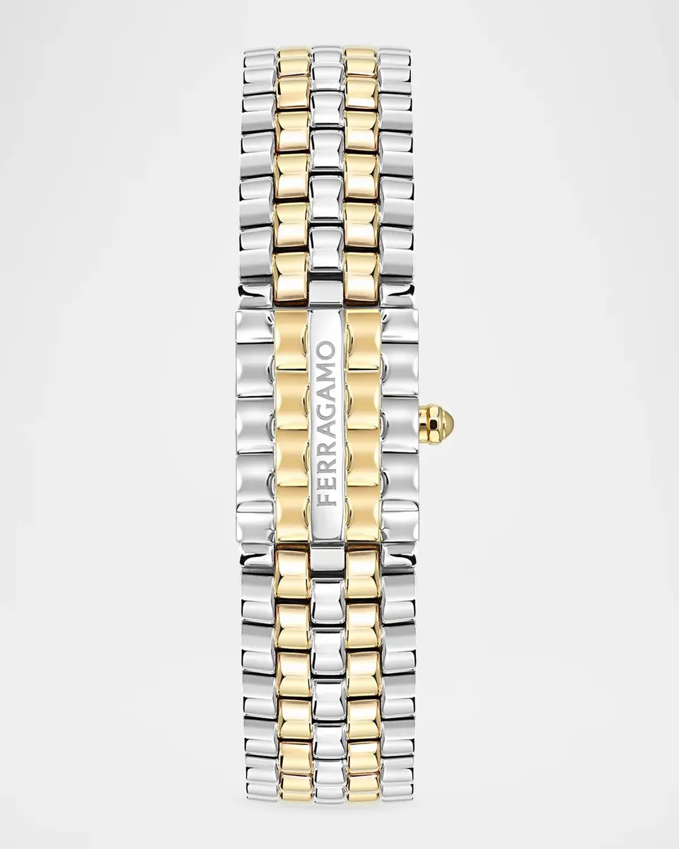 Ferragamo Men's Secret Two-Tone IP Yellow Gold & Stainless Steel Bracelet Watch/18.5MM x 30MM | Thumbnail 6 Ferragamo Men's Secret Two-Tone IP Yellow Gold & Stainless Steel Bracelet Watch/18.5MM x 30MM | Thumbnail 6