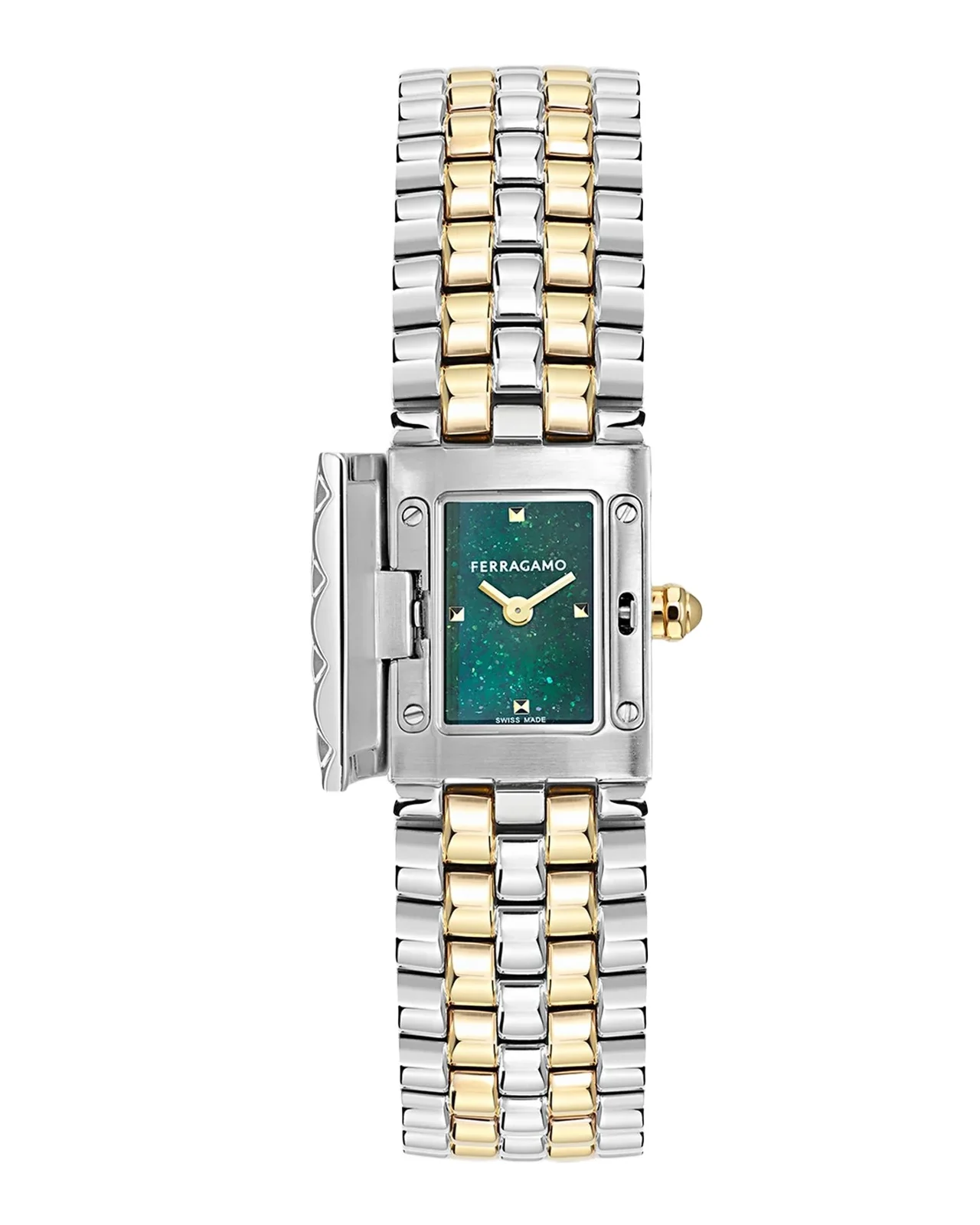 Ferragamo Men's Secret Two-Tone IP Yellow Gold & Stainless Steel Bracelet Watch/18.5MM x 30MM