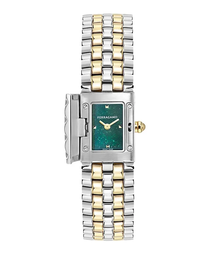 Men's Secret Two-Tone IP Yellow Gold & Stainless Steel Bracelet Watch/18.5MM x 30MM Men's Secret Two-Tone IP Yellow Gold & Stainless Steel Bracelet Watch/18.5MM x 30MM