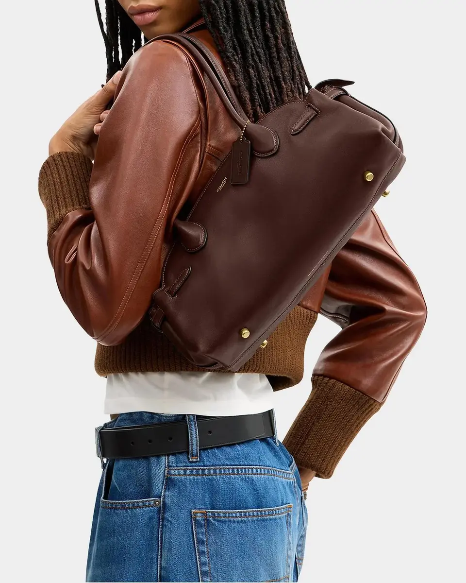 Coach Soft Empire 34 Leather Carryall | Thumbnail 9