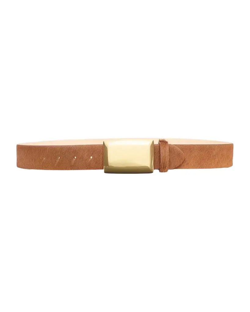 L'Agence Sierra Calf Hair Plaque Belt