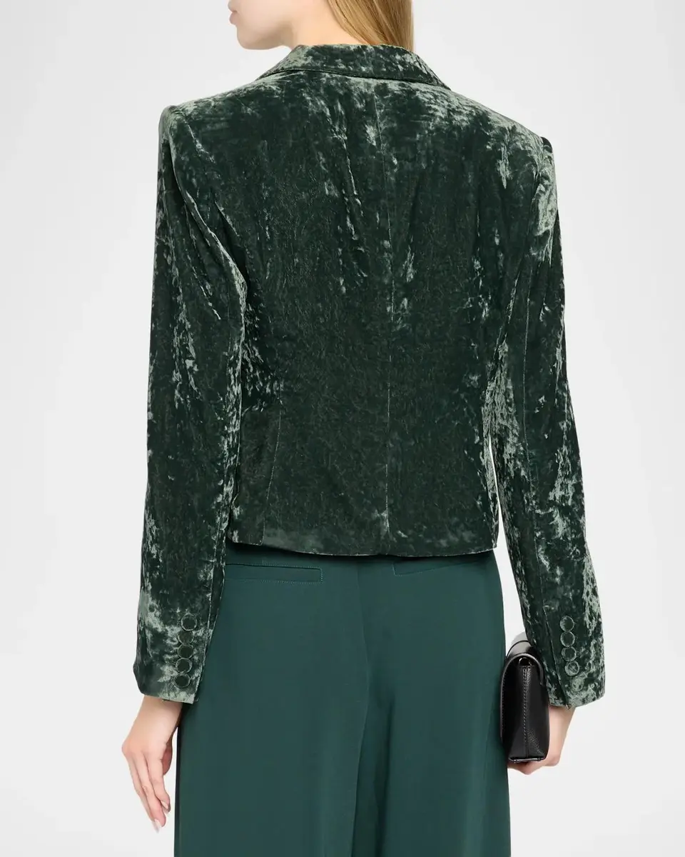 Cinq à Sept Velvet Le Petit Cropped Blazer | Thumbnail 3 Cinq à Sept Velvet Le Petit Cropped Blazer | Thumbnail 3