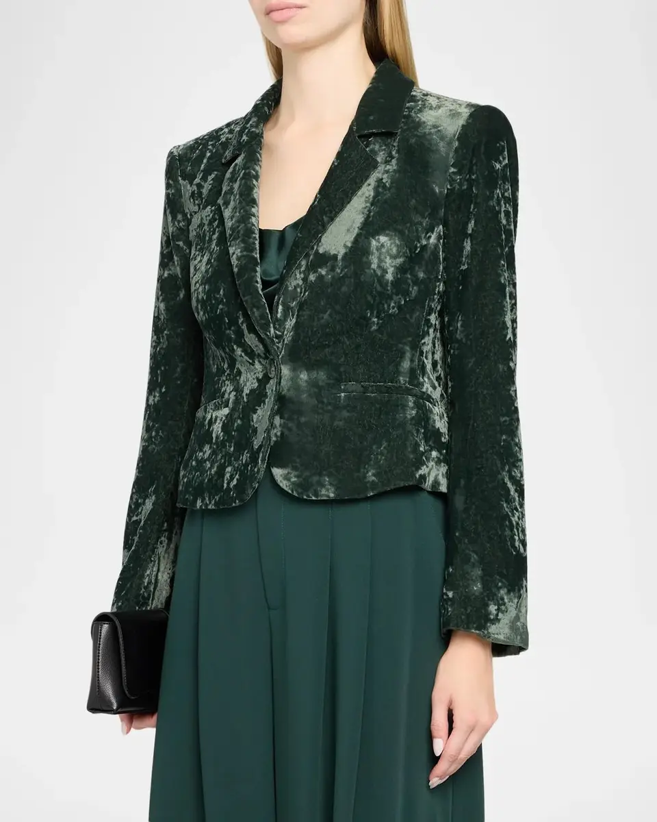 Cinq à Sept Velvet Le Petit Cropped Blazer | Thumbnail 4 Cinq à Sept Velvet Le Petit Cropped Blazer | Thumbnail 4