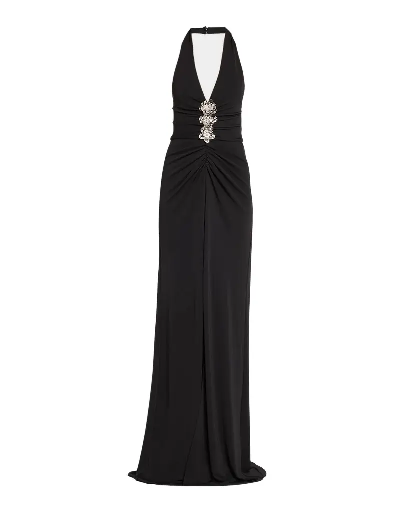 Cinq à Sept Kessan Embellished Halter Gown