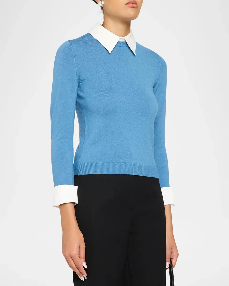 Alice + Olivia Porla Collared Wool Sweater | Thumbnail 4 Alice + Olivia Porla Collared Wool Sweater | Thumbnail 4