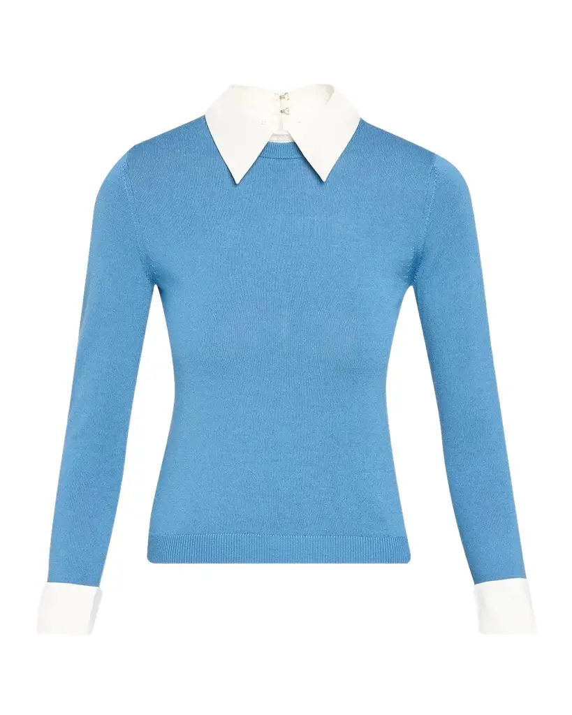 Alice + Olivia Porla Collared Wool Sweater