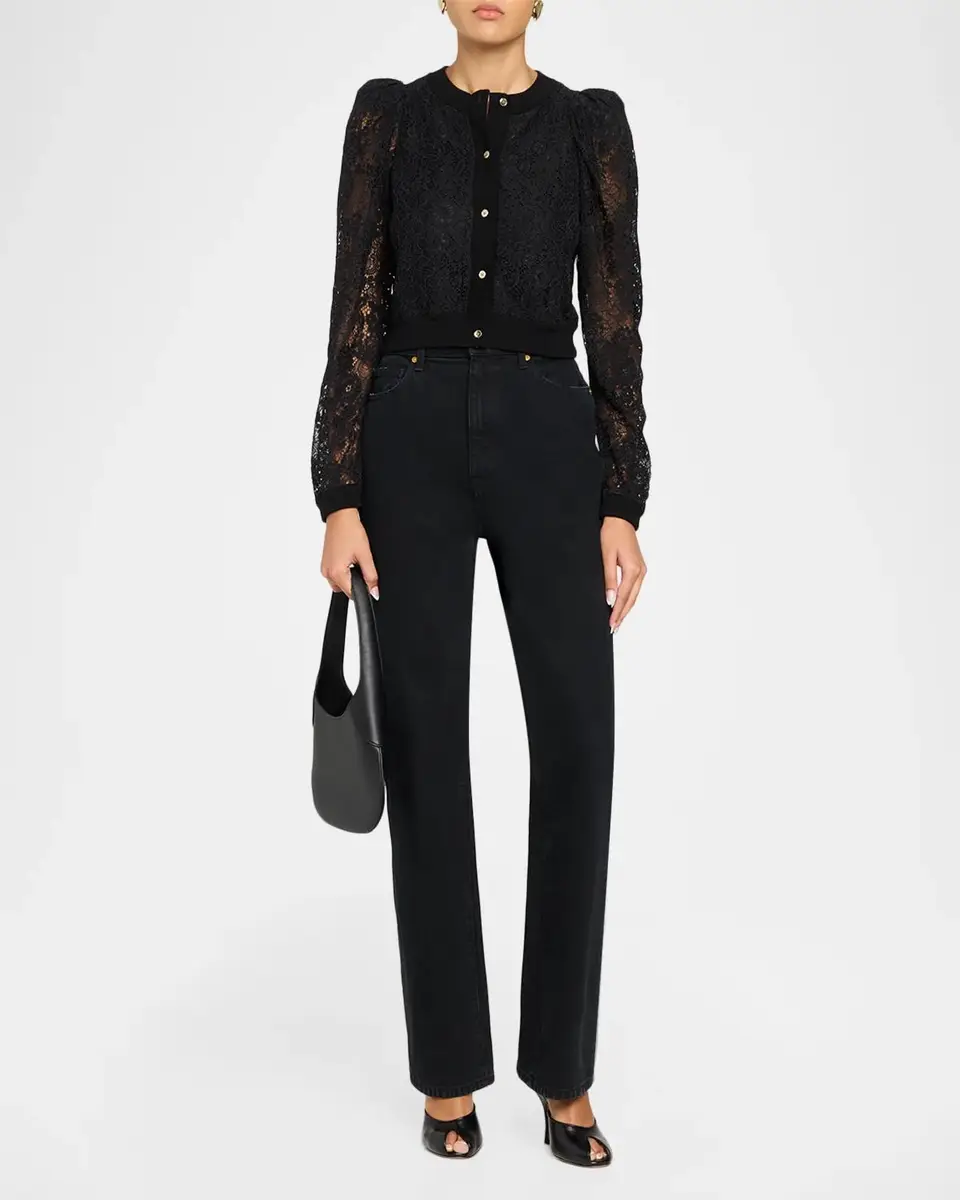 Alice + Olivia Kitty Lace Overlay Cardigan | Thumbnail 2 Alice + Olivia Kitty Lace Overlay Cardigan | Thumbnail 2