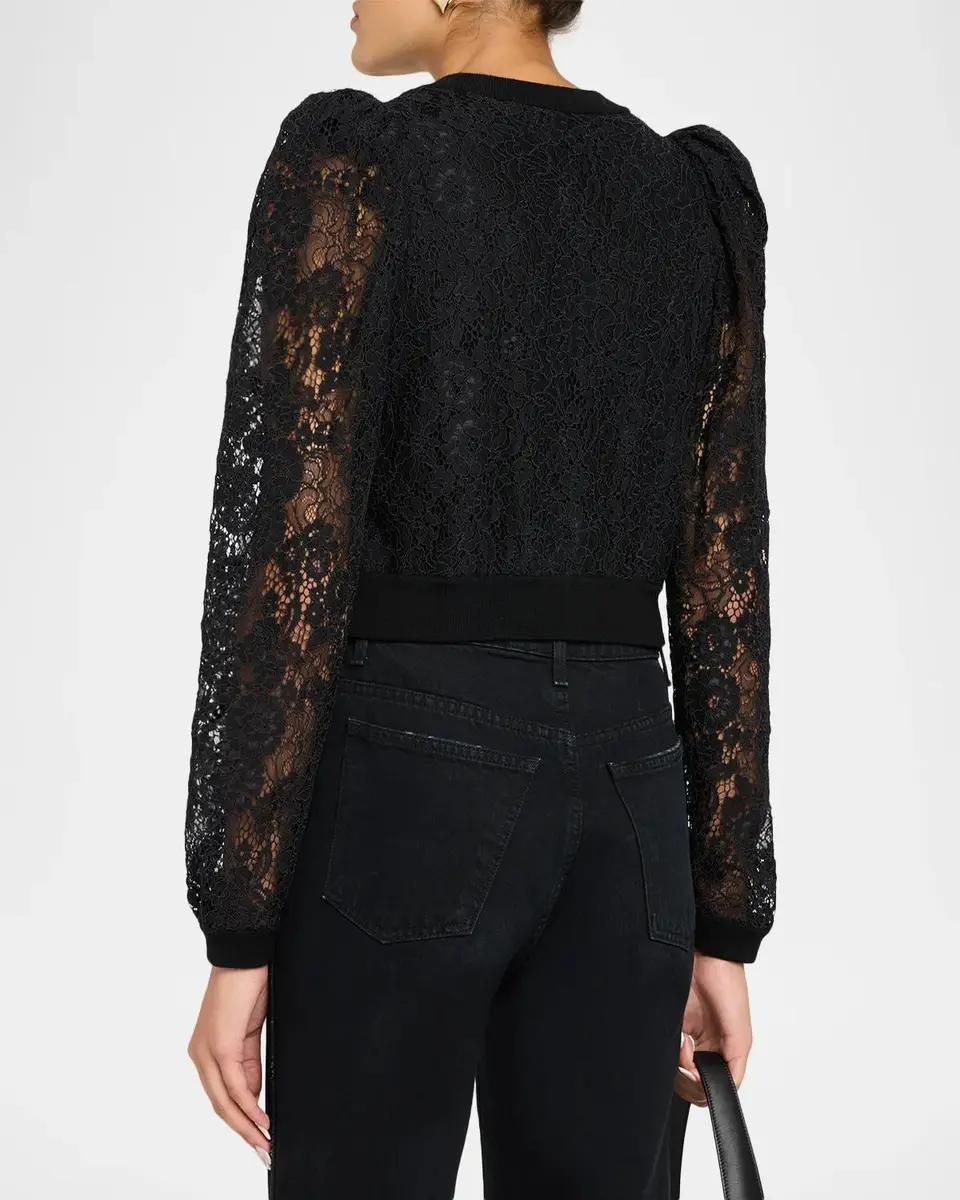 Alice + Olivia Kitty Lace Overlay Cardigan | Thumbnail 3 Alice + Olivia Kitty Lace Overlay Cardigan | Thumbnail 3
