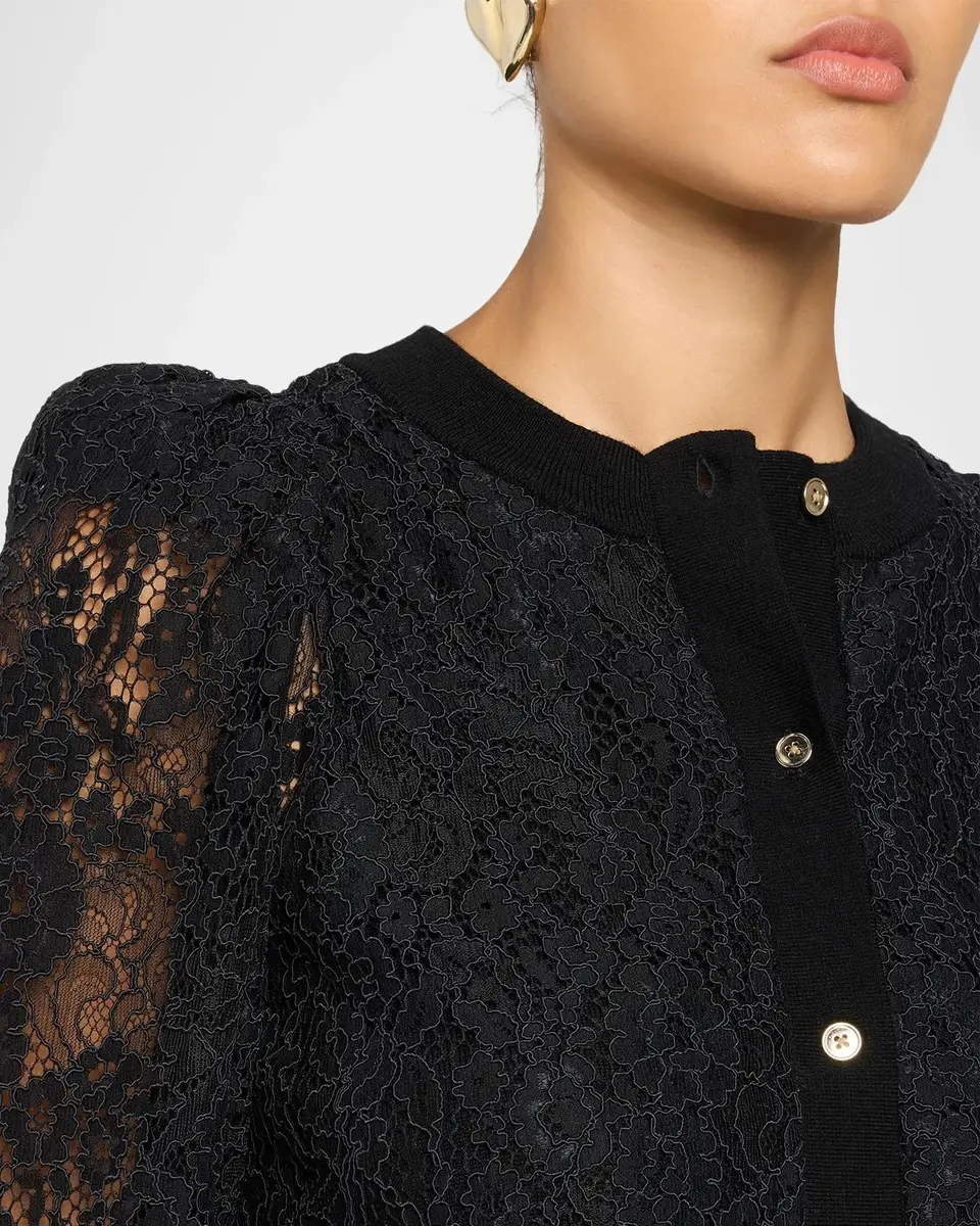 Alice + Olivia Kitty Lace Overlay Cardigan | Thumbnail 5 Alice + Olivia Kitty Lace Overlay Cardigan | Thumbnail 5