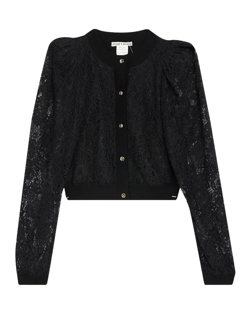 Alice + Olivia Kitty Lace Overlay Cardigan