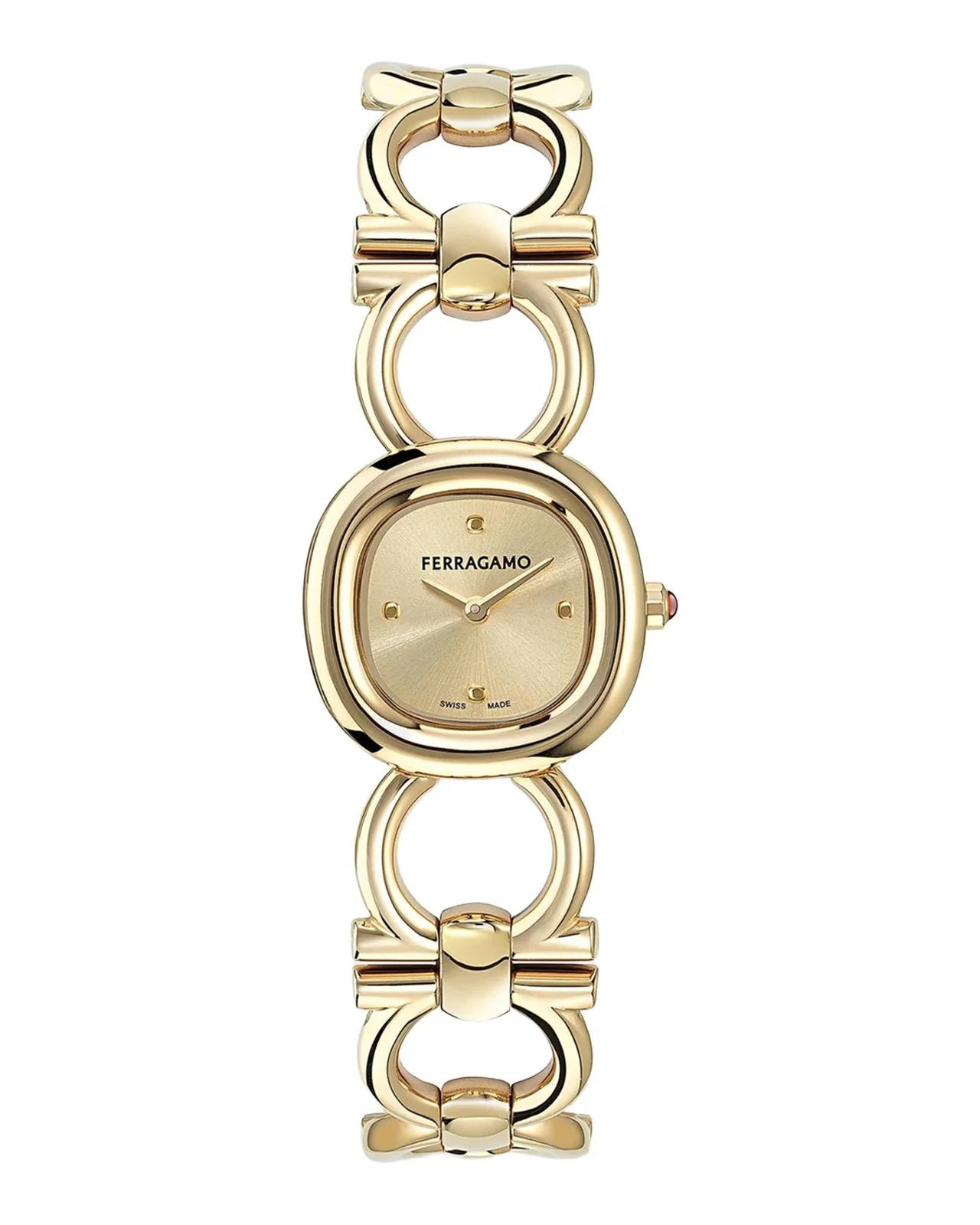 Ferragamo Men's Double Gancini Stainless Steel Bracelet Watch/25MM
