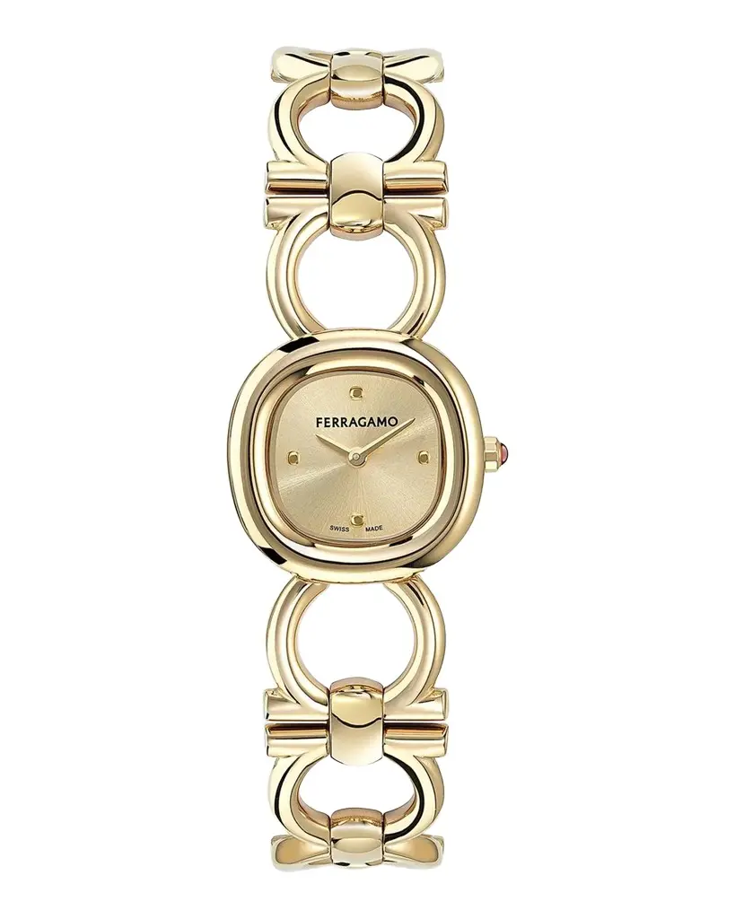 Ferragamo Men's Double Gancini Stainless Steel Bracelet Watch/25MM