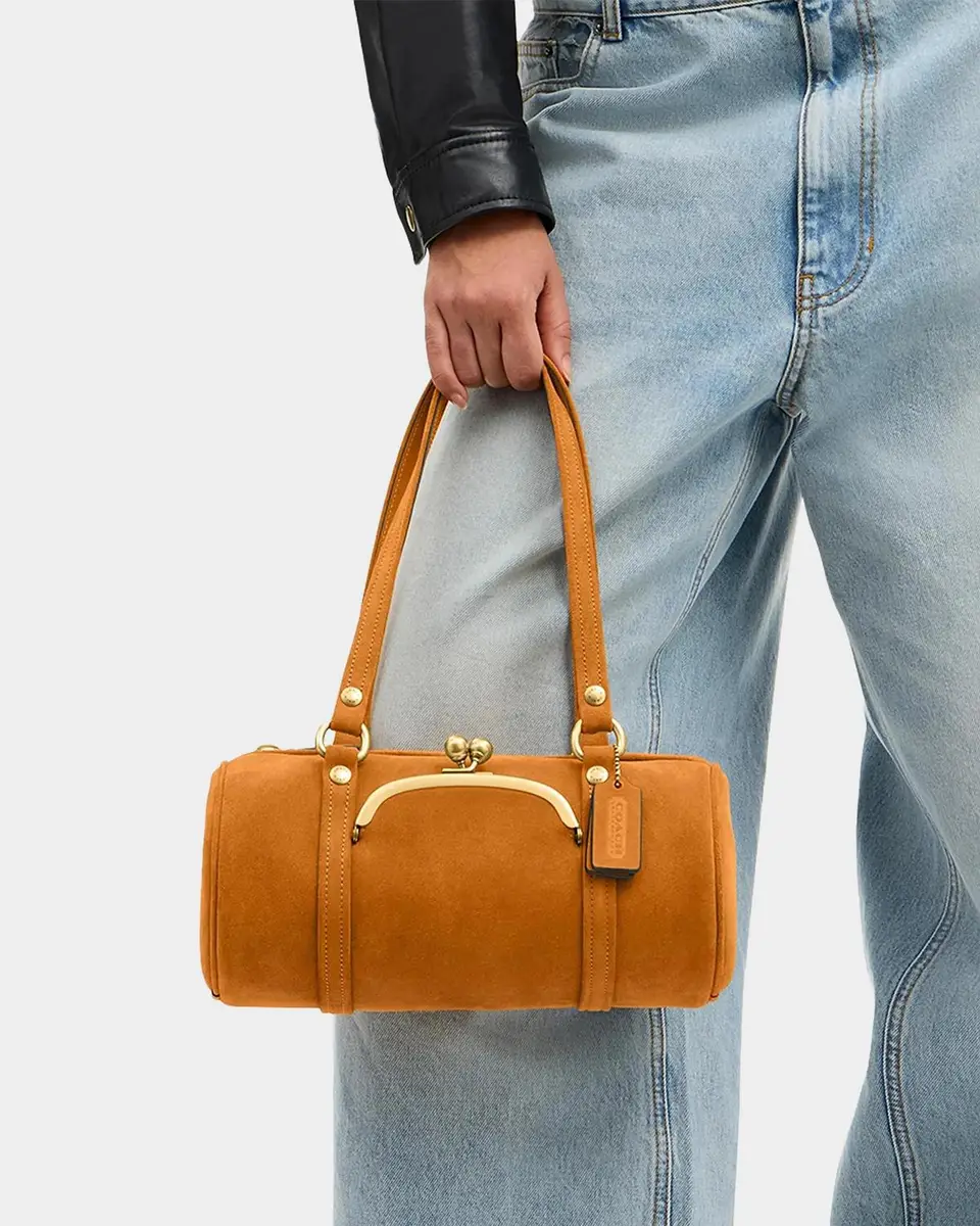 Coach Kisslock Barrel Suede Shoulder Bag | Thumbnail 2 Coach Kisslock Barrel Suede Shoulder Bag | Thumbnail 2