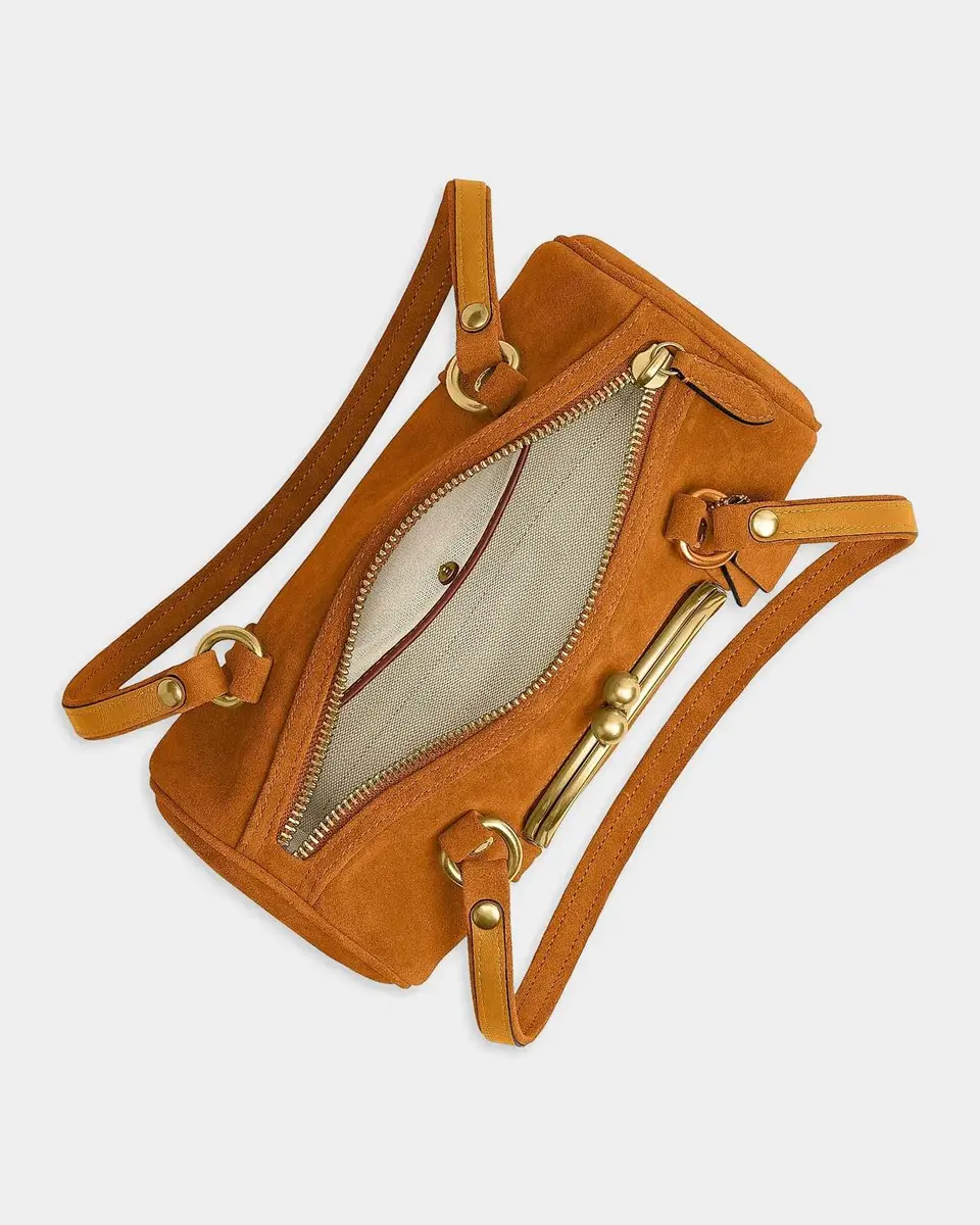Coach Kisslock Barrel Suede Shoulder Bag | Thumbnail 4 Coach Kisslock Barrel Suede Shoulder Bag | Thumbnail 4