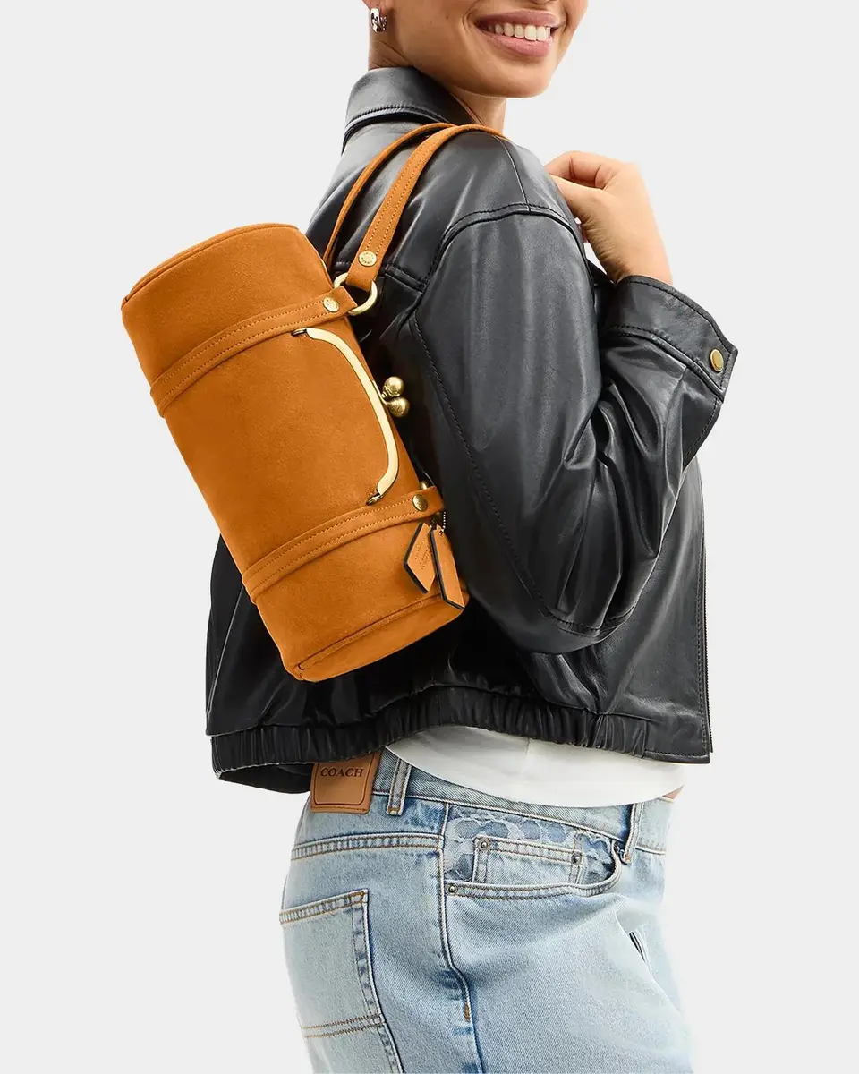 Coach Kisslock Barrel Suede Shoulder Bag | Thumbnail 5 Coach Kisslock Barrel Suede Shoulder Bag | Thumbnail 5