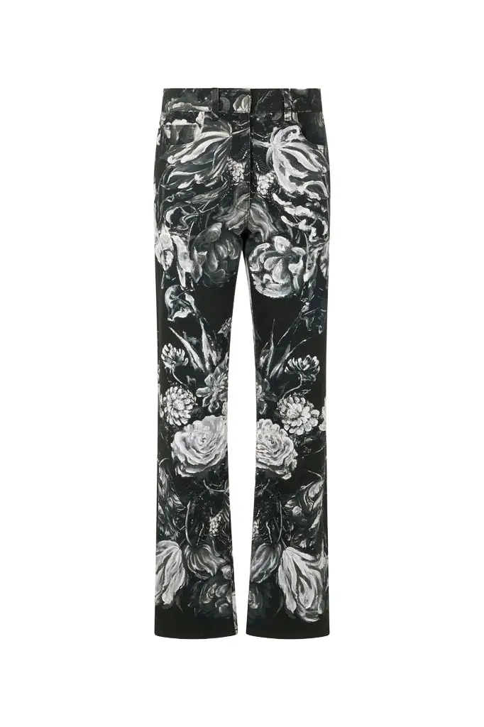 Roberto Cavalli Jeans With Fiammingo Flowers Print