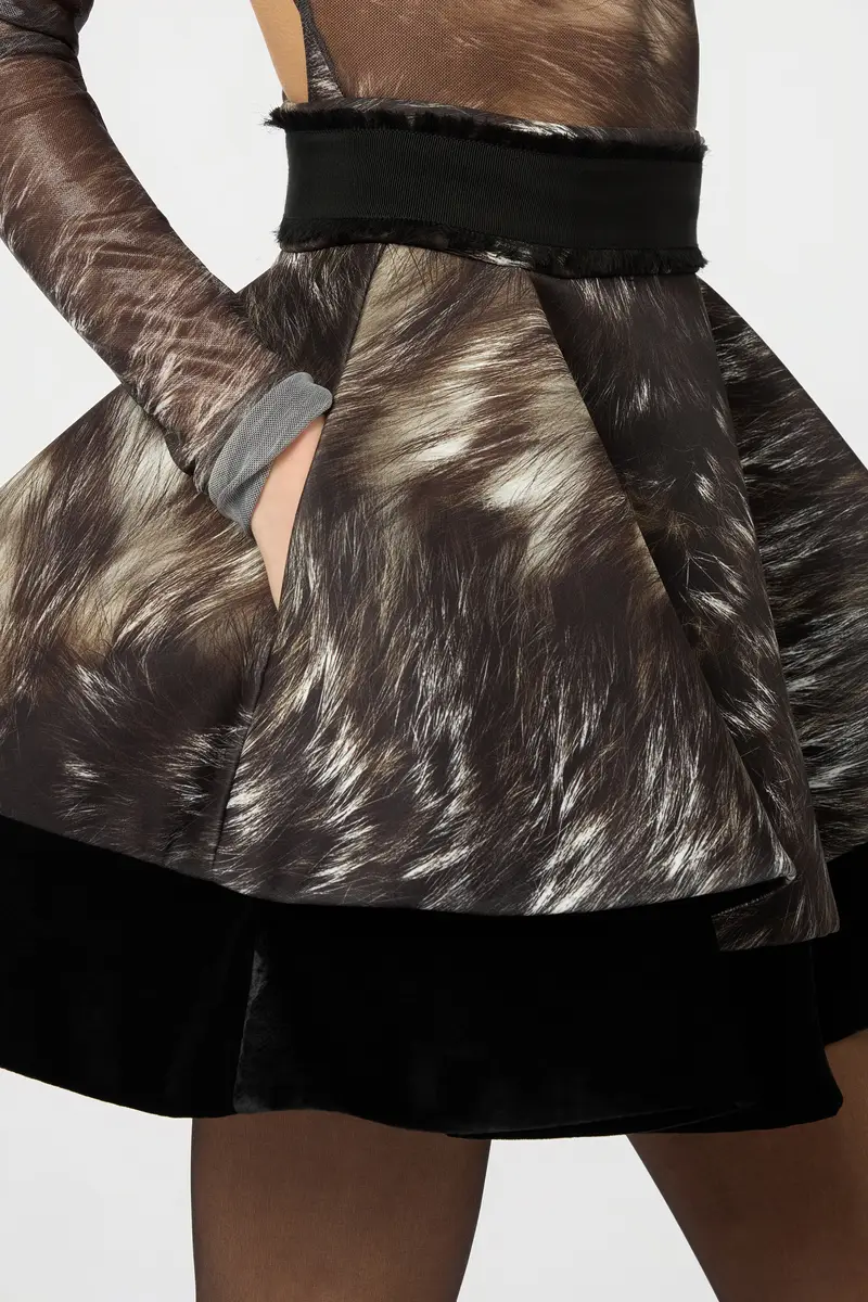 Roberto Cavalli Skirt in Scuba Jersey with Fur Print | Thumbnail 4 Roberto Cavalli Skirt in Scuba Jersey with Fur Print | Thumbnail 4