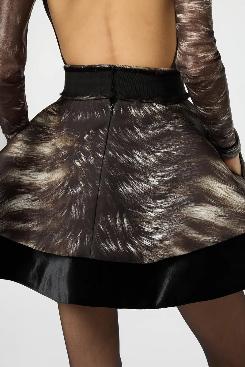 Roberto Cavalli Skirt in Scuba Jersey with Fur Print | Thumbnail 5 Roberto Cavalli Skirt in Scuba Jersey with Fur Print | Thumbnail 5