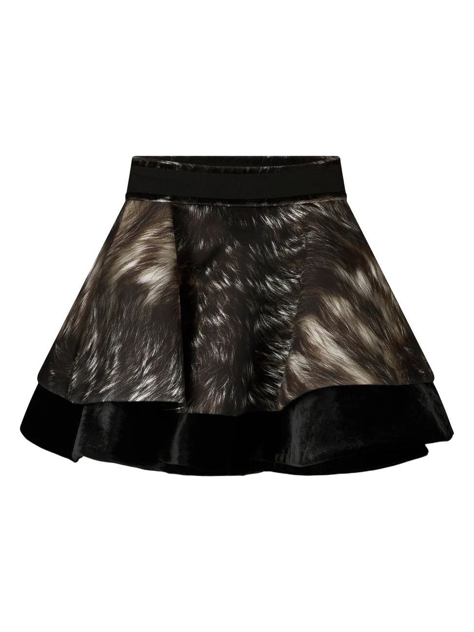 Skirt in Scuba Jersey with Fur Print