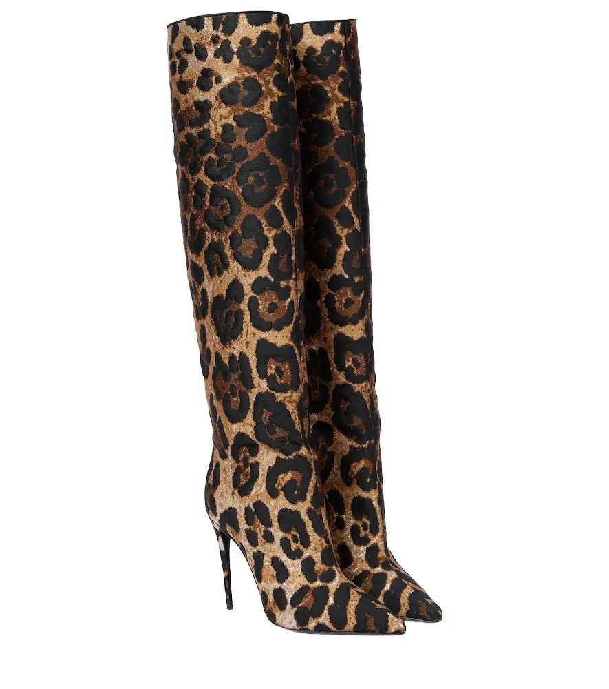 Leopard-print over-the-knee boots Leopard-print over-the-knee boots