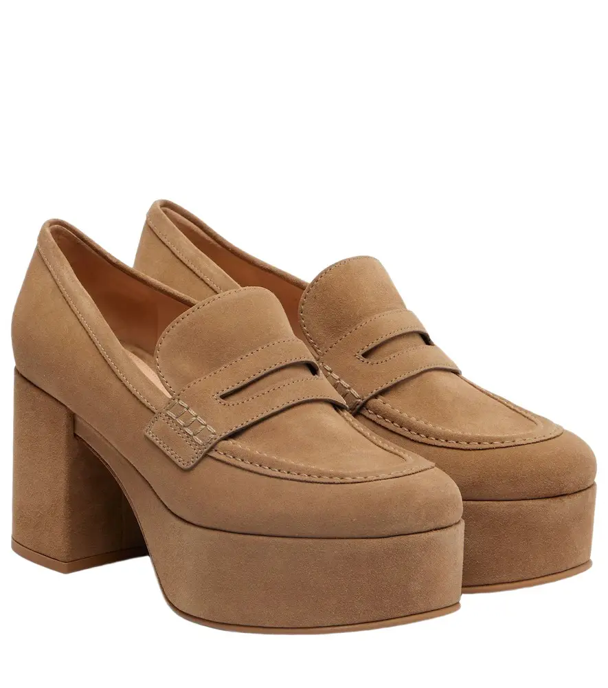 Gianvito Rossi Jenna suede loafer pumps