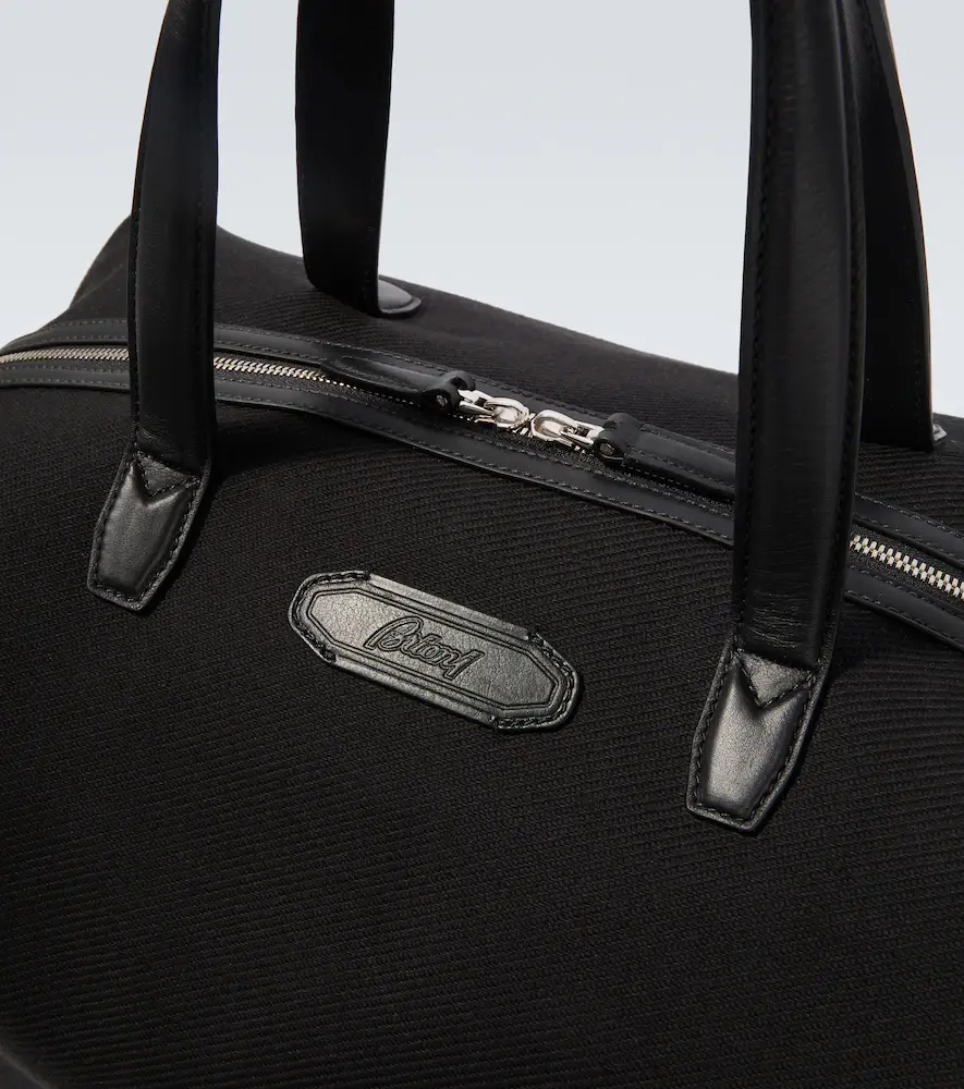 Brioni Leather-trimmed canvas duffel bag | Thumbnail 3 Brioni Leather-trimmed canvas duffel bag | Thumbnail 3