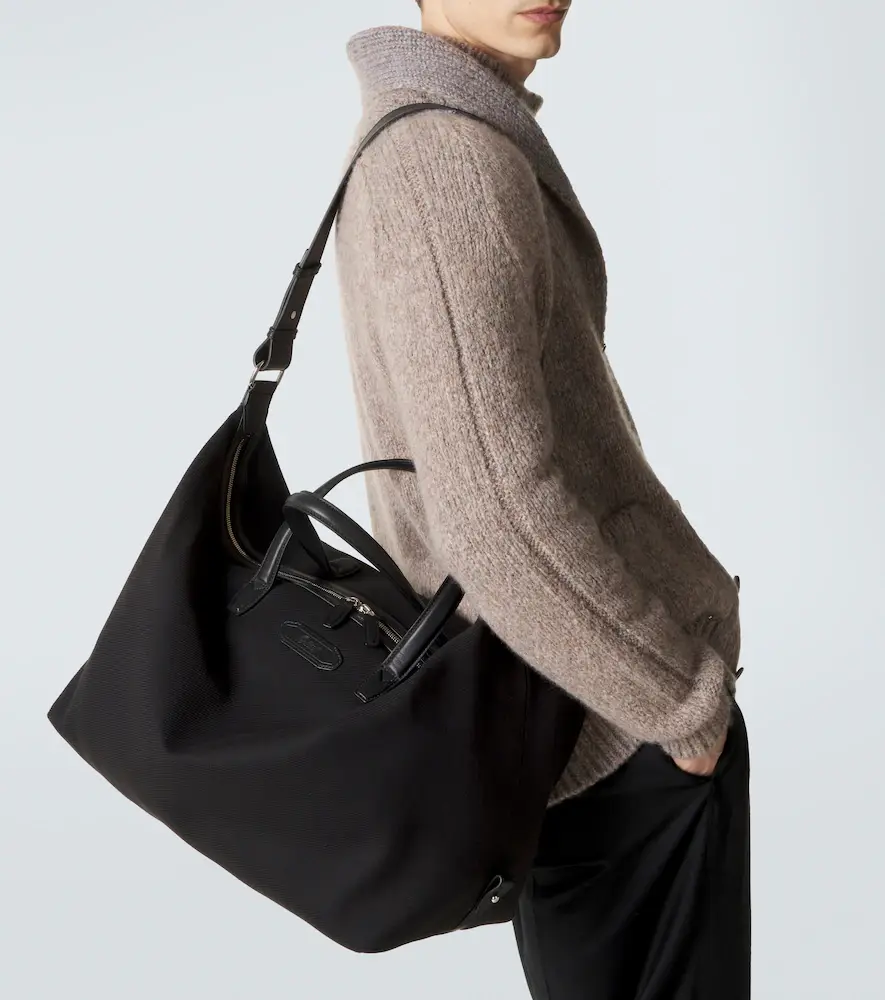 Brioni Leather-trimmed canvas duffel bag | Thumbnail 4 Brioni Leather-trimmed canvas duffel bag | Thumbnail 4