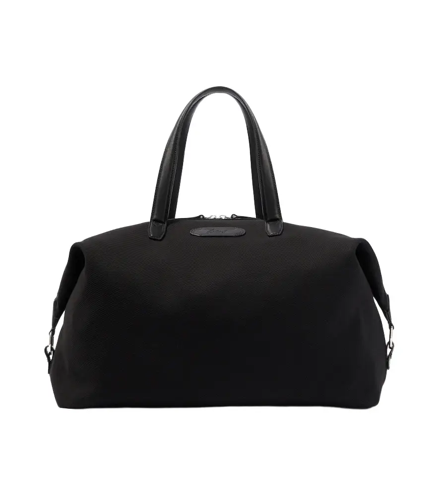 Brioni Leather-trimmed canvas duffel bag