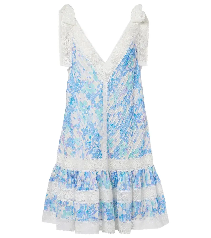 Zimmermann Solstice Lantern floral cotton minidress