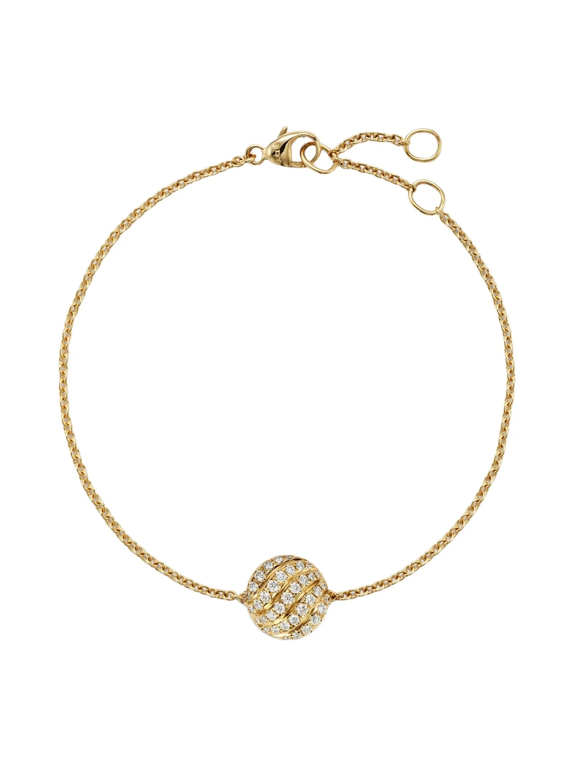 David Yurman Sculpted Cable 18kt gold chain bracelet with diamonds
