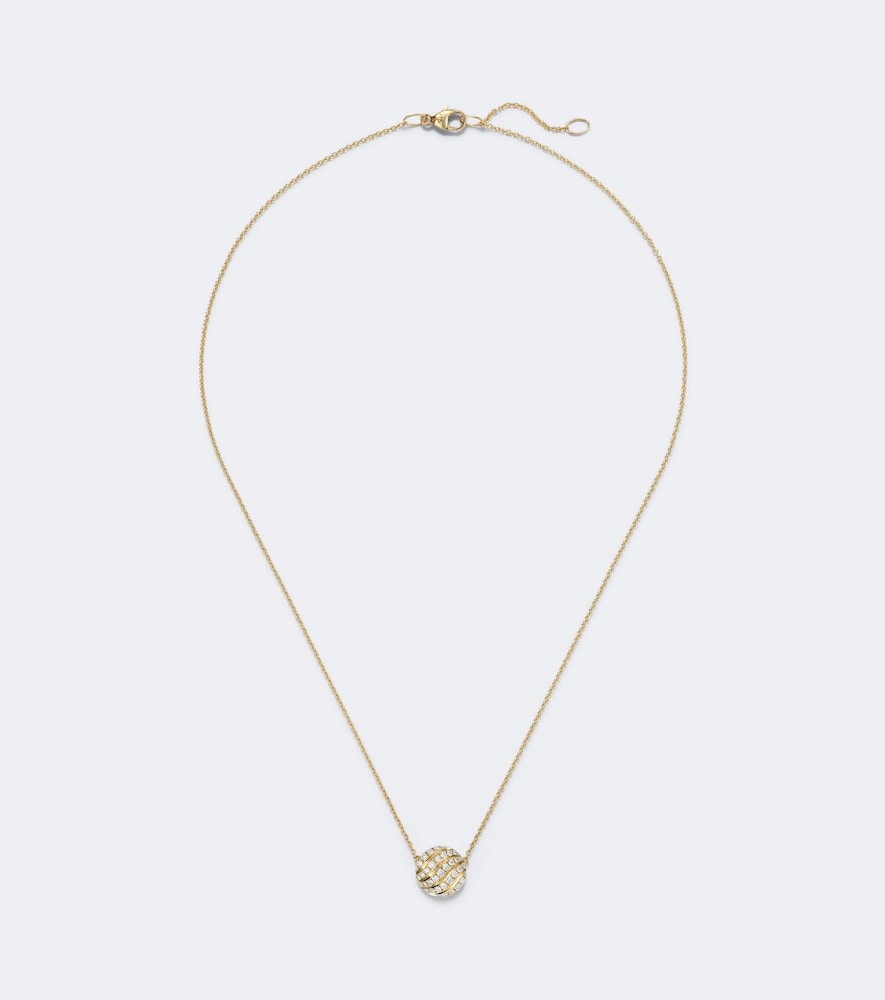 David Yurman Sculpted Cable 18kt gold pendant necklace with diamonds