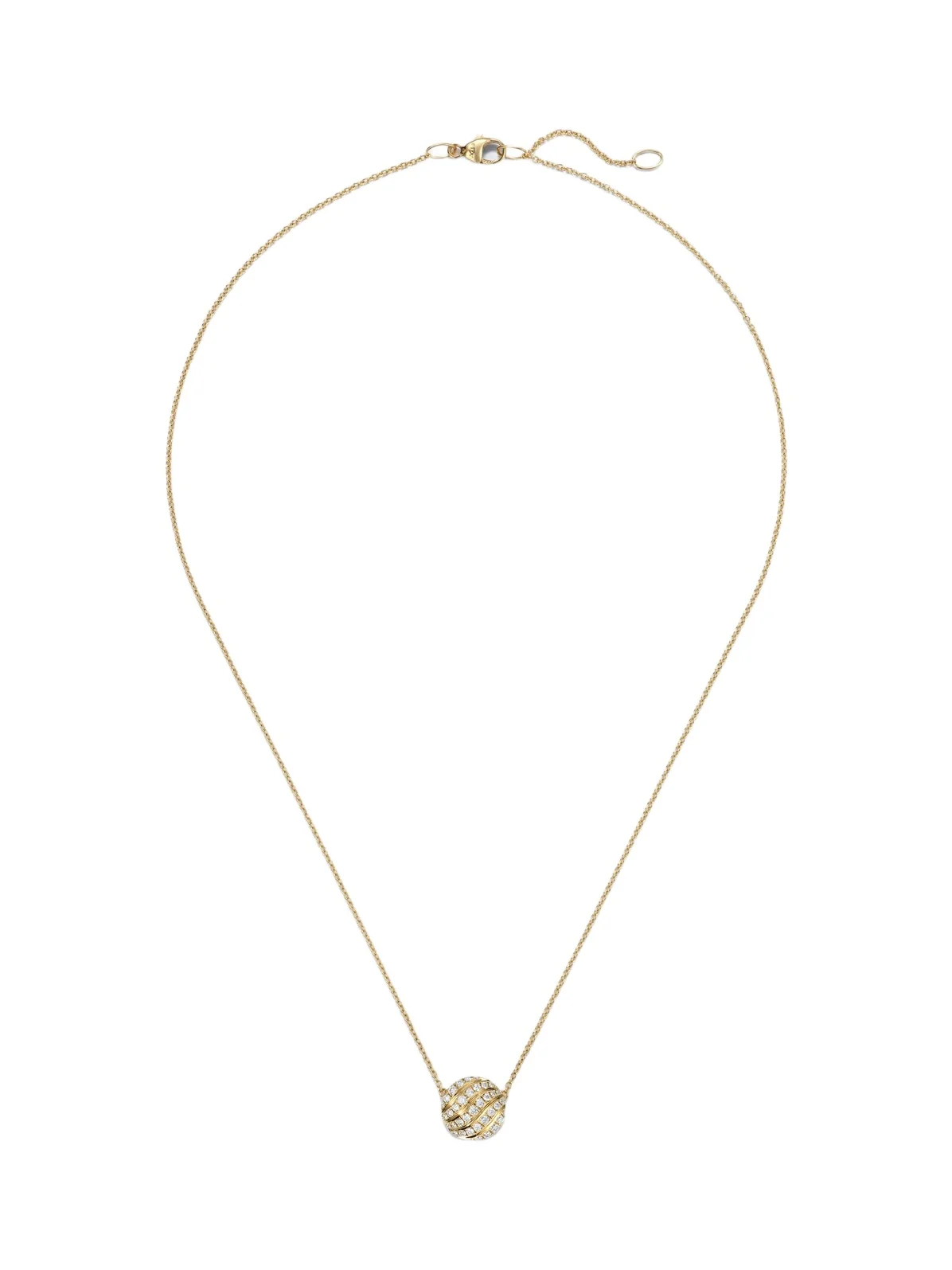Sculpted Cable 18kt gold pendant necklace with diamonds Sculpted Cable 18kt gold pendant necklace with diamonds