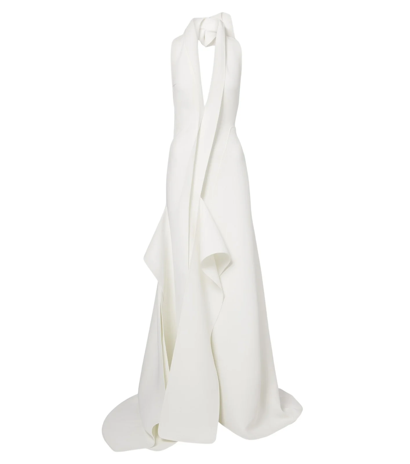 Allude asymmetric halterneck jersey gown